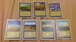 MTG Magic the Gathering: 7x Plains - Mixed White-Border Lot ﴾LP﴿ - Image 1