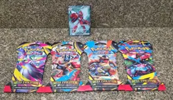 Pokemon Mega Evolution Sleeved Booster Packs Sealed Set of 4 + Scizor ex 195/162 - Image 1