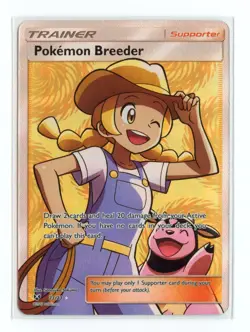 Pokemon Breeder 73/73 Full Art Ultra Rare Holo Shining Legends Pokemon TCG - Image 1