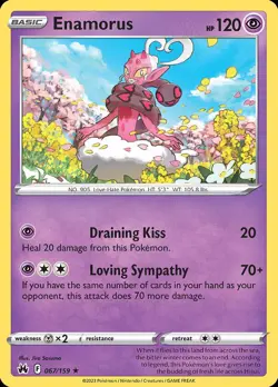 Pokemon Enamorus (67/160) Crown Zenith LP REVERSE HOLO - Image 1