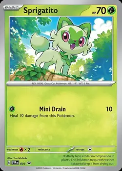 Pokemon Sprigatito (1/128) Scarlet & Violet Black Star Promos LP HOLO - Image 1