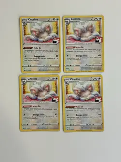 4x Cinccino 147/202 Pokemon Prize Pack NM variant Sword & Sheild playset A - Image 1