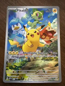 Pokemon Pikachu 027 Sv: Scarlet & Violet Paldea Evolved ETB Promo Holo - Image 1