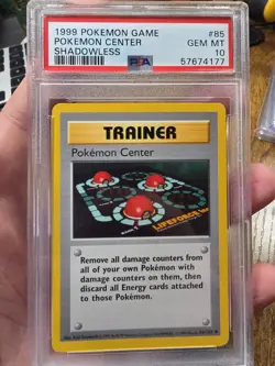Pokemon Center 85/102 Base Set Shadowless 1999 PSA 10 GEM MT - Image 1