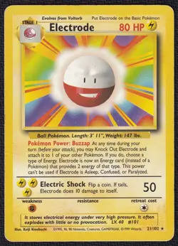 Pokemon Electrode 21/102 Non-Holo Rare Base Set - Image 1