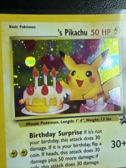 Pokemon 2000 ______'s Pikachu #24 Black Star Promo Holo Birthday Pikachu LP - Image 2