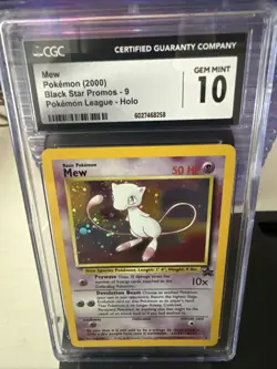 2000 POKEMON BLACK STAR PROMO HOLO POKEMON LEAGUE #9 MEW CGC 10 GEM MINT - Image 1