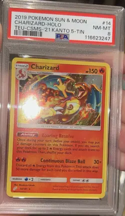 PSA 8 Pokemon 2019 Charizard Cosmos Holo BLEED 14/181 Kanto Costco EXCLUSIVE - Image 3