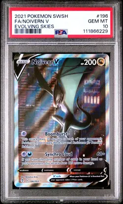 2021 POKEMON SWORD & SHIELD EVOLVING SKIES #196 FULL ART/NOIVERN V PSA 10 - Image 1