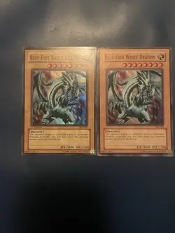 2x Blue-Eyes White Dragon SKE-001 Starter Deck: Kaiba Evolution Damaged Yugioh - Image 1