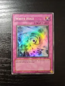 Yugioh White Hole TP1-005 Tournament Pack 1 Super Rare Lightly Played LP - Image 1