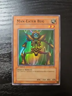 Yugioh Man-Eater Bug 1st Edition LOB-108 The Legend of Blue Eyes White Dragon - Image 1