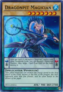 Dragonpit Magician - PEVO-EN014 - Super Rare - 1st Edition - Lightly Played - Image 1