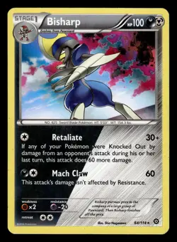Bisharp 64/114 Holo Rare XY Steam Siege Pokemon Card - Image 1