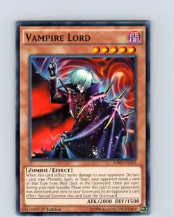 Yu-Gi-Oh TCG Vampire Lord SDKS-EN012 1st Edition Regular Common Card NM - Image 1