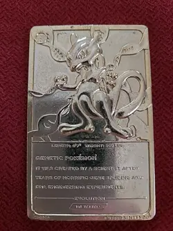 Genetic Pokemon Evolution Mewtwo 23K Gold Card Nintendo 1999 NO CASE - Image 2