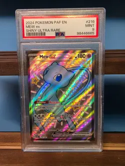PSA 9 Mew ex 216/091 Shiny Ultra Rare-2024 Paldean Fates English Pokemon Card - Image 1