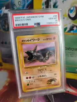 Pokemon Card Brock's Onix Leaders Stadium Japanese Gym heroes 1998 PSA 10 - Image 1