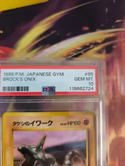 Pokemon Card Brock's Onix Leaders Stadium Japanese Gym heroes 1998 PSA 10 - Image 4