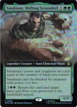 MTG Sandman Shifting Scoundrel (Extended Art) (266) | NM Foil | Spider-Man {SPM} - Image 2