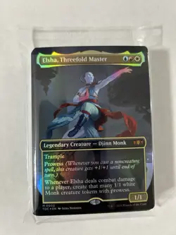 NM Borderless Foil Elsha, Threefold Master, MTG, Tarkir Dragonstorm, Magic, 2 - Image 1