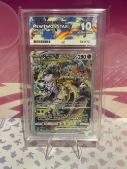 Pokemon Mewtwo VSTAR GG44/GG70 Full Art Holo Crown Zenith Card Ace 10 Gem Mint - Image 1
