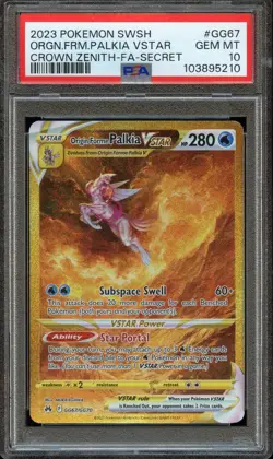 Origin Forme Palkia VSTAR #GG67 - Pokemon Crown Zenith Secret Rare - PSA 10 - Image 1