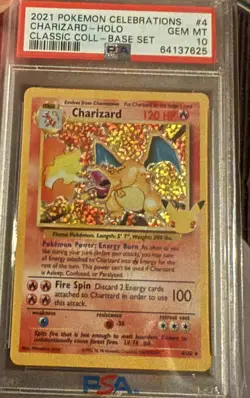 2021 Pokemon Celebrations Charizard Holo PSA 10 Classic Collection Base - Image 2