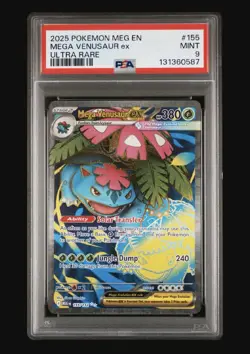 2025 POKEMON MEG EN-MEGA EVOLUTION ULTRA RARE #155 MEGA VENUSAUR EX PSA 9 - Image 1