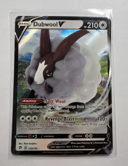 Pokemon DUBWOOL V 153/192 Rebel Clash - ULTRA RARE HOLO - MINT - Image 1