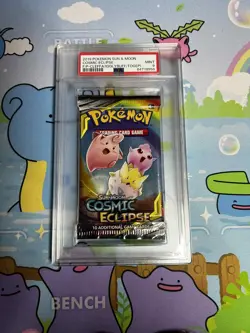 English Pokemon SM Cosmic Eclipse Booster Pack Igglybuff Cleffa Togepi PSA 9 - Image 1
