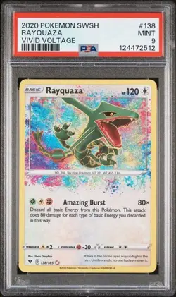 2020 Pokemon Sword & Shield Vivid Voltage RAYQUAZA #138/185 PSA 9 MINT - Image 1