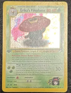 Pokemon Erika's Vileplume #45 1st Edition Holo Rare Swirl WOTC Gym Heroes NM/LP - Image 2