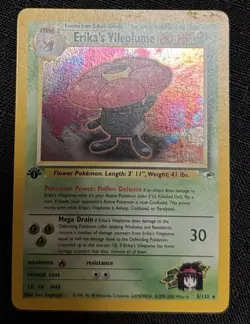 Pokemon Erika's Vileplume #45 1st Edition Holo Rare Swirl WOTC Gym Heroes NM/LP - Image 3