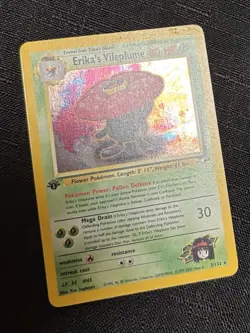 Pokemon Erika's Vileplume #45 1st Edition Holo Rare Swirl WOTC Gym Heroes NM/LP - Image 4