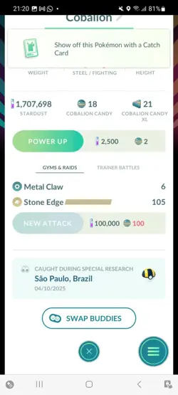 Pokemon Go Legendary shiny Cobalion ( Background) - Image 2