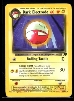 2000 Team Rocket Dark Electrode #34 Non Holo Pokemon Card - Image 1