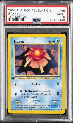 2001 POKEMON NEO REVELATION 1ST ED #56 STARYU PSA 9 - Image 1
