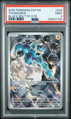 2025 POKEMON SVP EN-SV BLACK STAR PROMO #209 THUNDURUS PSA 9 - Image 1
