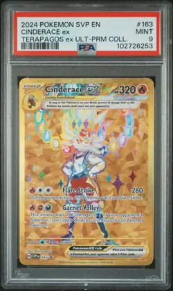 Cinderace ex 163 PSA 9 Terapagos ex UPC Promo Pokemon Scarlet & Violet 2024 - Image 1