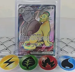 Pokemon TCG Team Rocket's Persian Ex Full Art 219/182 Destined Rivals 2025 NM - Image 1
