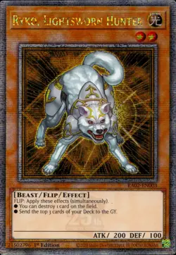 Yugioh Ryko Lightsworn Hunter RA02-EN003 Quarter Century Secret Rare - Image 1