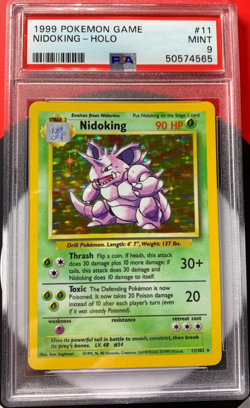 Nidoking 11/102 Base Set Holo 1999 Pokemon Card PSA 9 MINT - Image 1
