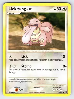 Lickitung 91/132 2007 Secret Wonders Pokemon Card TCG Nintendo Common - Lp/Vlp - Image 1