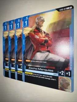 Gundam TCG Zechs Merquise ST02-011 X4 Playset Card Game CCG English Starter Deck - Image 3