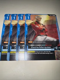 Gundam TCG Zechs Merquise ST02-011 X4 Playset Card Game CCG English Starter Deck - Image 4