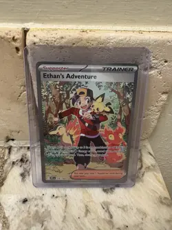 Pokemon TCG Destined Rivals Ethan's Adventure Full Art Trainer Card 236/182 Sir - Image 1