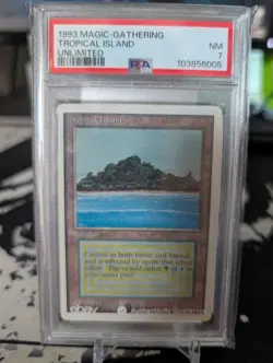 MTG Magic Gathering -- Tropical Island Unlimited PSA 7 (Near Mint) #2 - Image 1