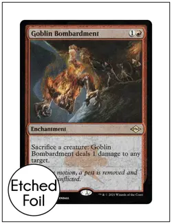 1x Goblin Bombardment, Etched Foil, Magic MTG NM - Image 1