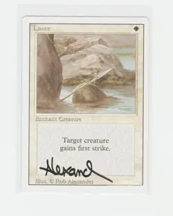 Magic the Gathering ~ 1x Lance ~ LP ~ REVISED ~ Signed by Artist - Image 1